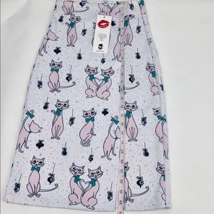Wildfox Siamese Cat Pencil Skirt Size Small NWT